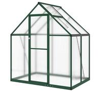 Serre en aluminium avec cadre de fondation - 169 x 114 x 195 cm - Vert - Polycarbonate PC robuste pour jardin et terrasse - Idéal pour la culture des plantes et la culture des légumes