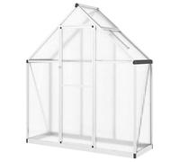 Serre en aluminium avec cadre de fondation 169 x 58 x 195 cm pour jardin, stable et résistante aux intempéries avec polycarbonate (PC) - Idéale pour la culture des plantes