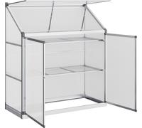Serre en aluminium Outsunny Serre à 3 niveaux Maison des plantes Maison des tomates avec cadre de fondation 131 x 58 x 139,5 cm