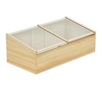 Serre en Bois Outsunny Serre de Jardin & système de bacs à Plantes pour Jardin Balcon, 100 x 50 x 35 cm, Naturel, Sapin, Plaque PC