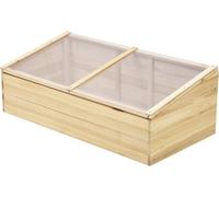 Serre en bois Outsunny Serre de jardin & système de bacs à plantes pour jardin balcon, 100 x 50 x 35 cm, naturel, sapin, plaque PC