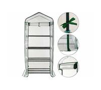 : Serre en film 4 étages avec porte enroulable - transparent blanc