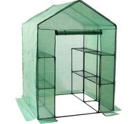 Serre en film plastique Zelsius, serre stable avec étagère, serre, châssis de couche, 195 x 143 x 143 cm