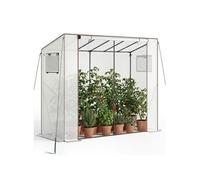 serre en plastique transparent blanc 200x77x170 cm robuste avec résistance aux intempéries