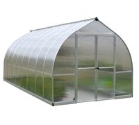 Palram Serre de jardin Bella 11,8 m² – cadre aluminium, panneaux polycarbonate, résistant UV, argent