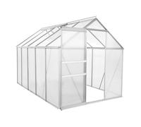 Serre jardin polycarbonate 310 x 190 x 195 cm ""Basilic"" - 5,89 m² - Gris