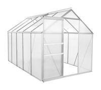 Serre jardin polycarbonate 310 x 190 x 195 cm ""Basilic"" - 5,89 m² - Gris