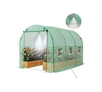 Serre Jardin Tunnel 2,93x1,97x1,94 m Cadre Acier Galvanisé Bâche PE Vert