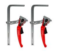 Serre joint à levier 160mm X2 - rapide adapté rail de guidage - Pince table à cliquet - Acier - Pour ponçage, coupe de précision