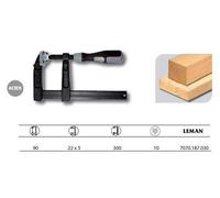 Serre-joint à manche saillie 80 mm - section 22 x 6 mm - L. 300 mm - 7070.187.030 - Leman