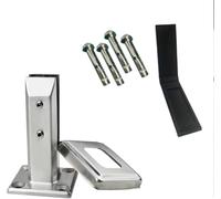 Serre-joint carré en verre - Poteaux de panneau en verre argenté de 20 cm pour escalier, clôture de piscine - 1 à 40 pièces, support monté au sol pour marches et plateformes