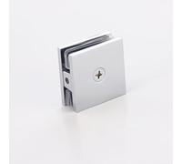 Serre-joint en U carré en laiton pour panneau fixe de salle de bain en verre trempé de 8 à 12 mm, finition noire brossée chromée, design épais de 50 x 50 mm pour une installation sécurisée de porte de