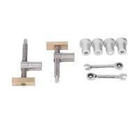 Serre Joint Établi, Acier Inoxydable & Laiton, Clé à Cliquet avec Bench Dogs, CNC Usiné, Durable, Ensemble Compact - Serrage Rapide, Tenue Stable, Idéal Menuiserie et Usinage Boi (Type 3)