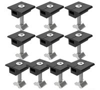 Serre-joint Extrémité Aluminium 30-35mm Fixation Panneau Photovoltaïque Toit pour camping-car Bateau Rail Guidage Lot de 4(10Pcs Medium clamp)