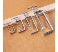 Serre-joint portable G avec coque de protection en caoutchouc souple et cadre en acier, pour une prise ferme et un serrage dans les tâches de fixation du bois et du plastique (B)