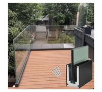 Serre-joint réglable en aluminium pour garde-corps en verre - 10-17 mm pour piscine, balcon et escaliers - Installation facile - Noir (300 cm) - Solution de sécurité extérieure