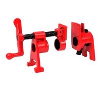 Serre Joint Tube Travail Bois pour Tube 3/4, Ensemble Pince Bois Bricolage, Colliers Serrage Fer, Collier Serrage Rapide pour Établi Travail Bois, Étau Vis, Serre-Joint Dormant de Menuisier(Rouge)