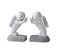 Serre-Livre Antidérapants Astronaute Creative Bookends Resine Livre de résine Figurines Cosmonaut Miniature Souvenirs for intérieur Décoration la Maison Salon Bibliothèque(Blue,Silver)