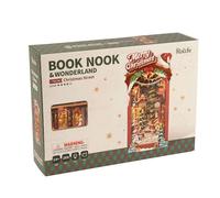 ROBOTIME Serre-livre Chrismas Street – Multicolore, Bois, LED