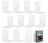 Serre Livre en Acrylique avec Autocollants Antidérapants,10pcs,10x10x13cm