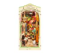 Rolife Serre-livres en bois Floral Corner - DIY, éclairage tactile, décor européen