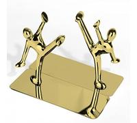 Serre Livre pour L'école Creative Bookend Kung Fu Villain Book Ends Porte-Livre en Métal Ornement Décoratif De Bureau Cale Livre Supports De Livres(Gold)