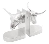 Serre livres 2 pcs Argent 21 5x15 5x20 cm Aluminium Taureau