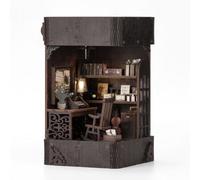 Serre-livres à monter soi-même - Agence de détective miniature 3D en bois avec lumière LED - Décoration d'étagère - Cadeau pour adultes