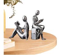 Serre-Livres Décoratifs et Lourds pour étagères - 2X Modernes et Robustes au Design Abstrait | Bouchon pour étagères