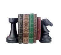 Serre-Livres décoratifs Noirs - Serre-Livres Lourds - Décoration Unique pour Bureau, Maison, Bureau - 17,8 cm (L) x 4 (l) x 7 (H) - 1 Paire/2 pièces