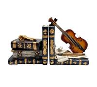 Serre-livres décoratifs vintage - Tirelire unique pour violon - Bloque-livre robuste pour étagères, décoration de bureau à domicile, cadeaux pour les amateurs de musique
