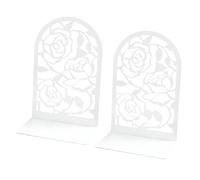 Serre-Livres Élégants en Forme De Rose Ajourée Construction en Métal Solide pour Un Rangement Sécurisé des Serre- Antidérapants