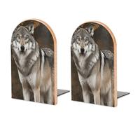 Serre-livres en bois avec base en métal pour étagères, bloqueur de livres pour livres lourds, organisateur de livres pour la maison et le bureau