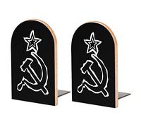 Serre-Livres en Bois avec Marteau et Faucille de l'URSS Porte-Livres Lourds Mignons Serre-Livres décoratifs pour étagères de Bureau, Grand