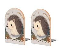 Serre-livres en bois robuste pour étagères, joli petit hérisson, support antidérapant pour bureau, maison, bibliothèque, cadeau