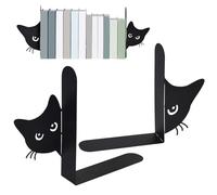 Serre-Livres en Deux Parties pour éTagèRe, Motif Chat Mignon Serre-Livres en MéTal, éTagèRe De Bureau, Convient aux Bureaux, Salles D'éTude à Domicile, Salles De Classe.