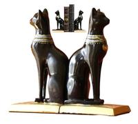 Serre-Livres en Forme De Chat Égyptien, 2 Pièces, Uniques, Supports D'étagère De Livre Vintage, Statues De Support De Livre pour Décoration De Bureau