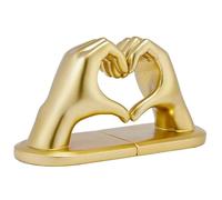 Serre-Livres en Forme de Cœur doré avec Sculpture de Mains en Forme de Cœur, Serre-Livres Modernes, Support de Livre Créatif pour étagère, Bureau, Maison, Salon, Bureau,