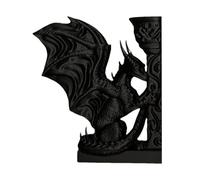 Serre-livres en forme de dragon imprimé 3D - Robuste - Sculpture de créature fantastique pour bureau ou étagère, décoration de la maison et du lieu de travail pour les amateurs de livres et les