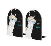 Serre-livres en forme de lama amusant portant des lunettes arc-en-ciel pour étagères, serre-livres lourds, support d'étagère pour la maison, le bureau, la bibliothèque, l'école
