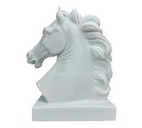 Serre-livres en forme de tête de cheval - Sculpture grecque en marbre moulé - Décoration d'intérieur