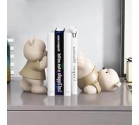 Serre-livres en forme d'ours mignon, serre-livres décoratifs pour étagères, support de livre créatif en résine, bouchons de livre créatifs et amusants pour maison, bureau, bibliothèque, décoration de