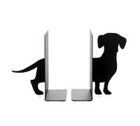Serre-livres en métal noir animaux teckel