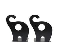 Serre-livres en métal pour enfants motif éléphant antidérapant Décoration Noir