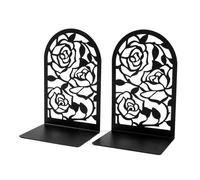 Serre-Livres en Métal Vintage Design Rose Creuse pour Un Rangement Sécurisé des Livres dans Le Salon Et La Bibliothèque Organisateurs De Bureau