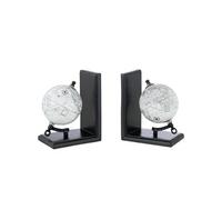 Serre-livres globes terrestres avec socle en bois