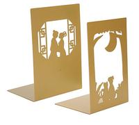 Serre - Livres métal épais 170 x 110 x 100 mm, antidérapant, Finition laquée - Maintien Optimal des Livres, résistance à la Rouille, idéal pour Bureau et bibliothèque (Rencontre + sous la Lune)