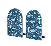 Serre-livres mignons en forme de poisson bleu pour étagères, serre-livres lourds, support d'étagère pour la maison, le bureau, la bibliothèque, l'école