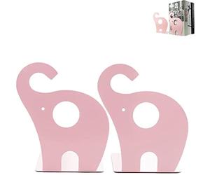 Serre-Livres NC pour Enfants - Éléphant créatif - en Fer - pour Les Livres - 1 Paire - Rose - 19 x 12 cm