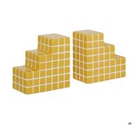 Atmosphera Créateur d'intérieur - Lot de 2 Serre-livres en Céramique "Poolside" 14cm Jaune Jaune